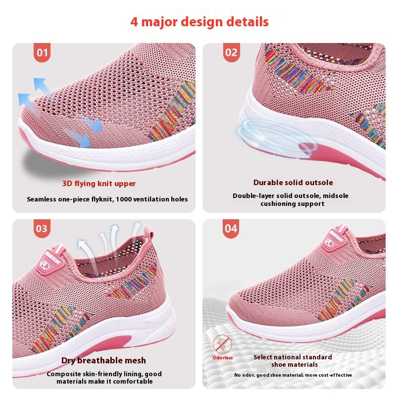 Women's Casual Breathable Fly Woven Mesh Cloth Shoes