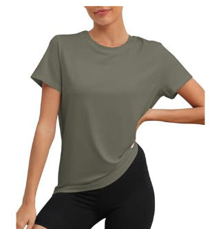 Women's Sports Top: Round Neck Loose T-shirt