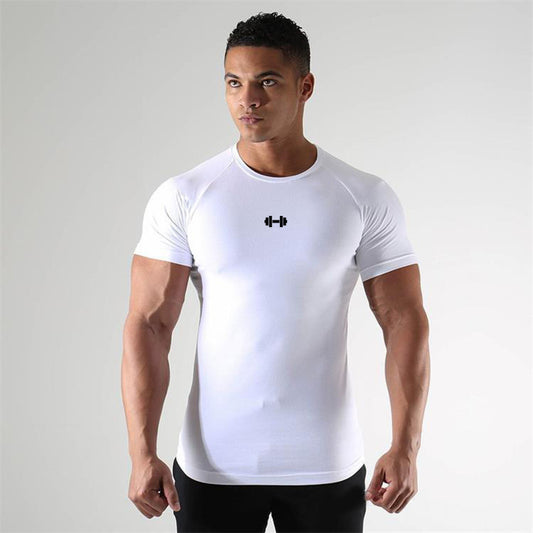 Breathable Tight Short Sleeve Men's Workout T-shirt with Elasticity