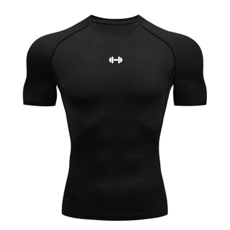 Breathable Tight Short Sleeve Men's Workout T-shirt with Elasticity