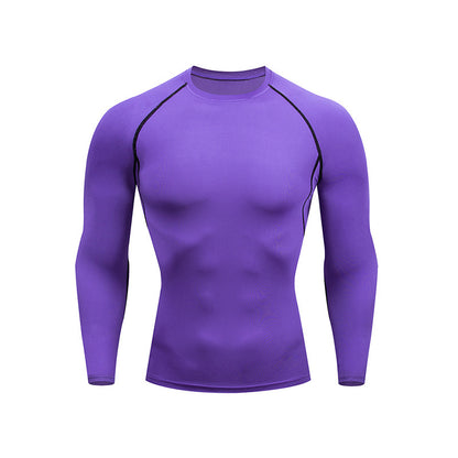 Men's Workout Top: Outdoor Sports High Elastic Breathable Long Sleeve