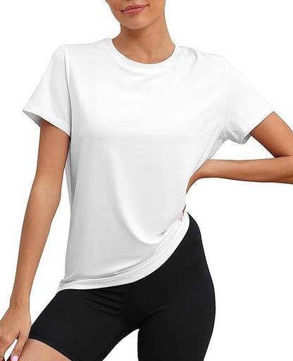 Women's Sports Top: Round Neck Loose T-shirt