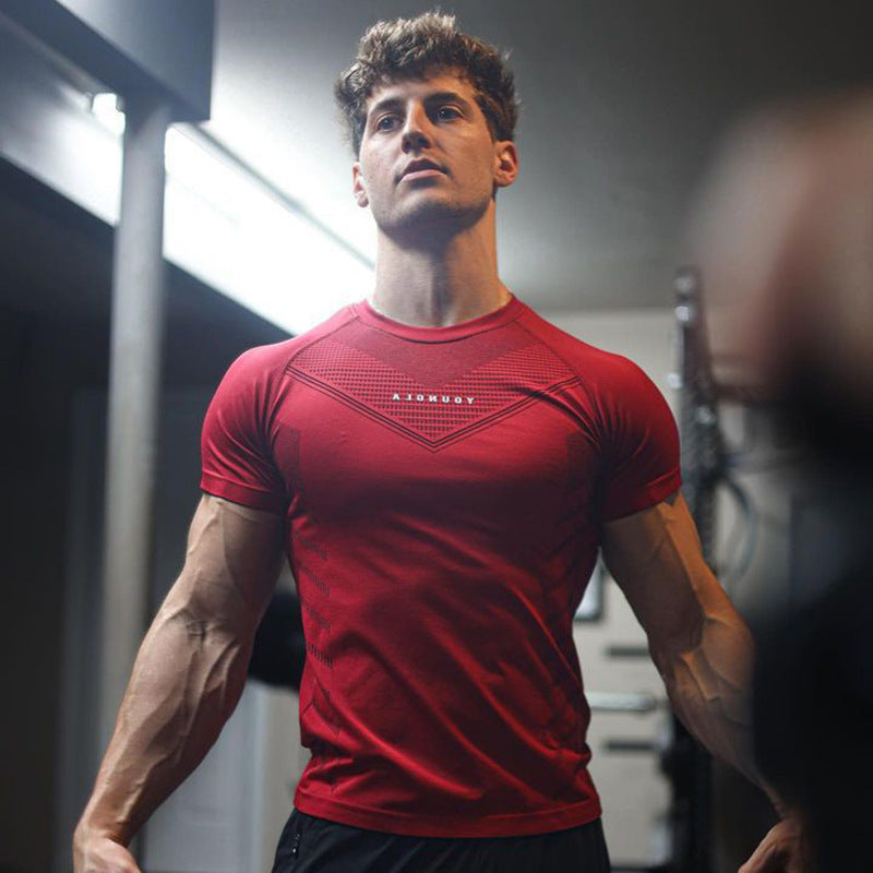 Men's Tight Short Sleeve Round Neck T-shirt