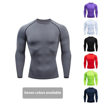 Men's Workout Top: Outdoor Sports High Elastic Breathable Long Sleeve